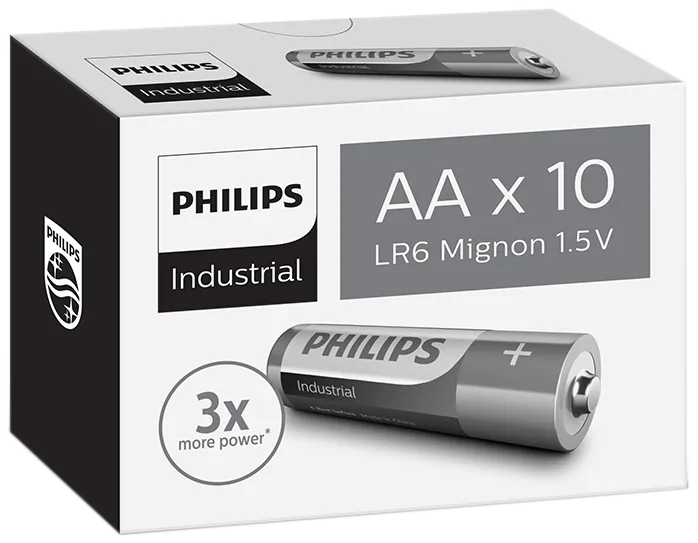 Philips Industrial alk. batteri AA/LR6 1,5V, 10 stk