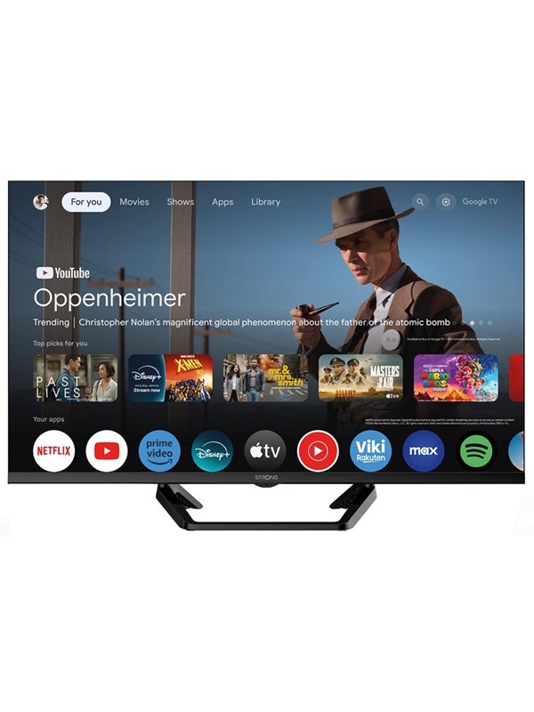 Strong 32" Flatskjerm-TV LED 720p High Dynamic Range 10 (HDR10) HD 12V GOOGLE TV Central Stand | HDR 10