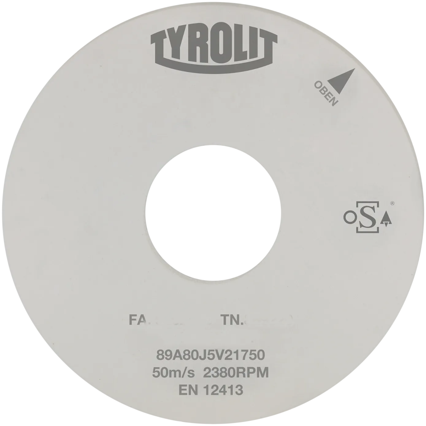 Slipeskive for rundsliping F1 300×25×127 89A60K5AV217