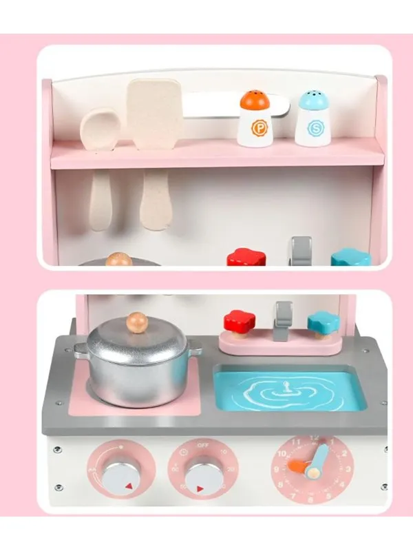 Elite Toys Kids Zone sammenleggbart bordlekekjøkken Pink