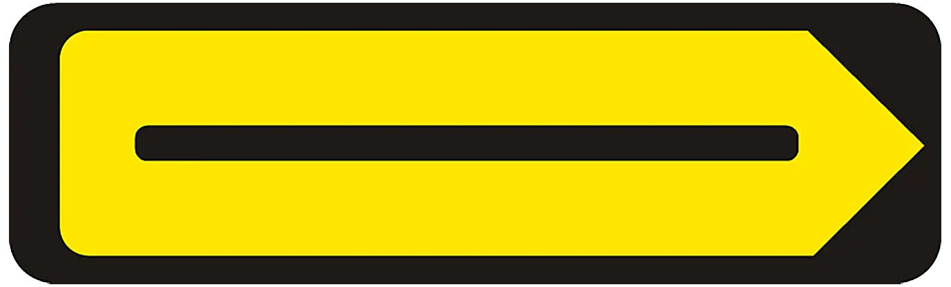 Vejskilt F14 23,5×80cm 2mm 'omkørselspil'