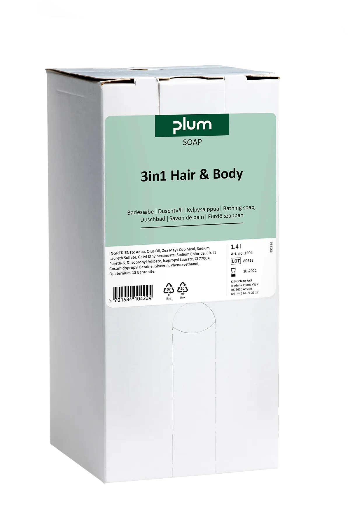 Såpe Plum 3IN1 Hår & Kropp, 1,4 l bag-in-box til Multi-Plum