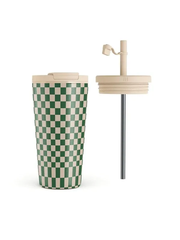 Burga Ivy League - Travel Mug 500ml with Flap & Straw Set