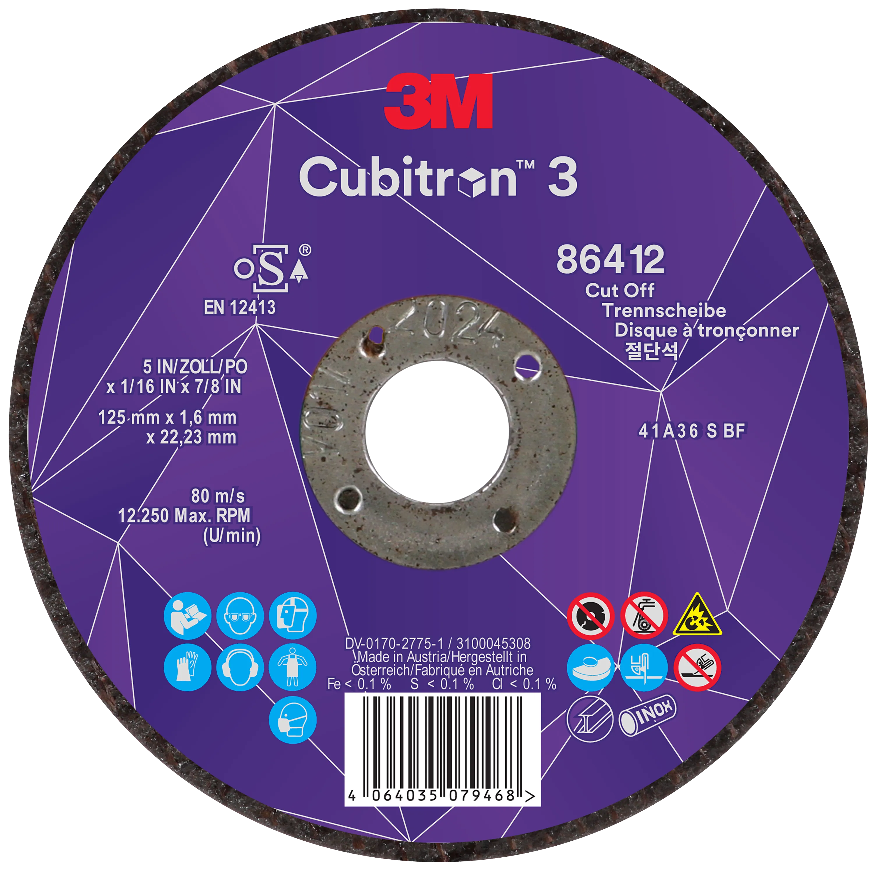 Cubitron 3 kappeskive T41 125×1,3mm