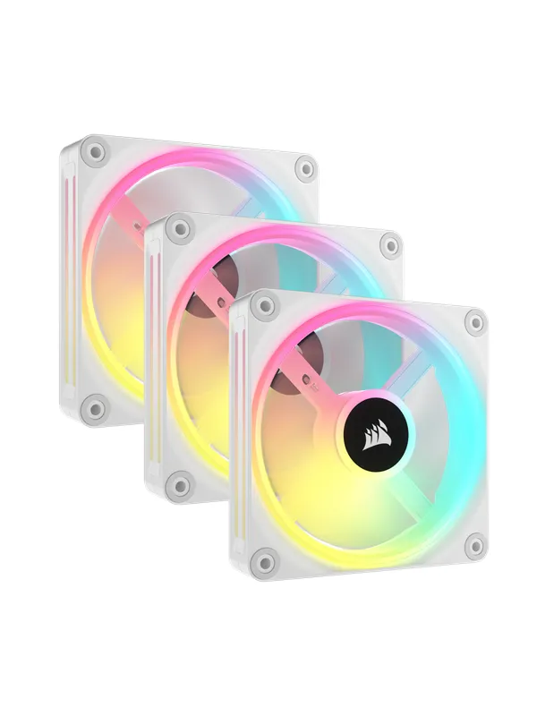 Corsair iCUE LINK QX120 RGB Starter Kit - White - Kabinettvifte - 120mm - Hvit med RGB-lys - 37 dBA