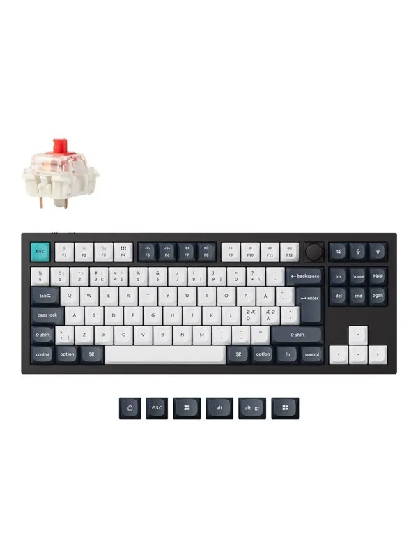 Keychron Q3 MAX 80% Knob Wireless Tri-Mode QMK/VIA - Gateron Jupiter Banana - ND - Gamingtastatur - Uten numpad - Nordisk - Svart