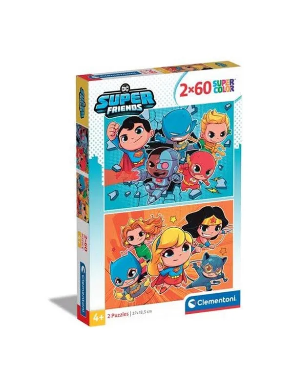 Clementoni Puzzle WB DC Super Friends 2x60 pieces Gulv