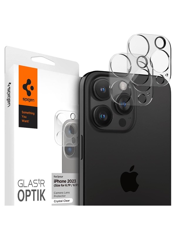 Spigen Glass tR Optik 2 Pack - crystal clear - iPhone 16/15/14 Pro / 16/15/14 Pro Max