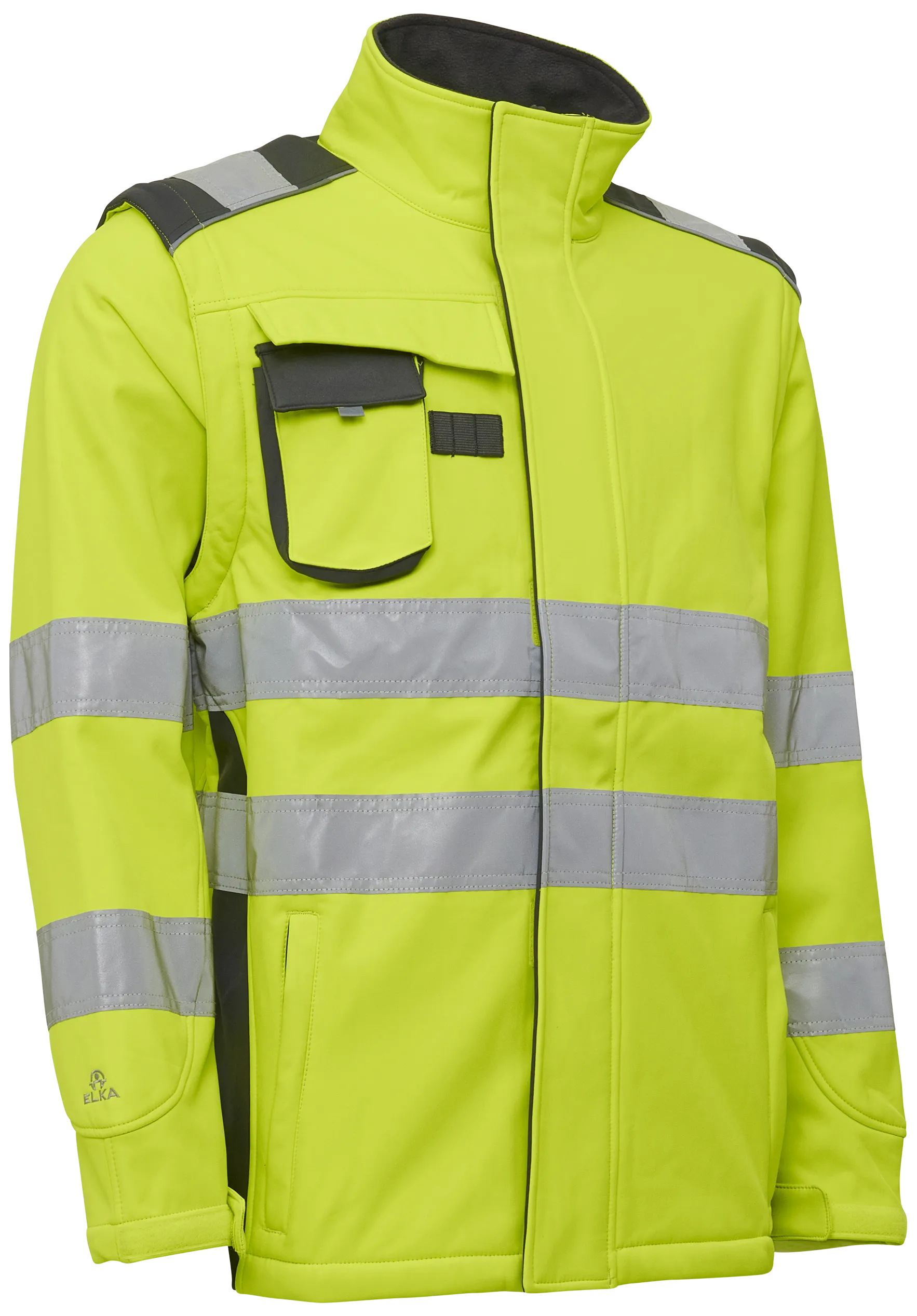 Synlighets softshelljakke 116504R gul Str./grå 5XL