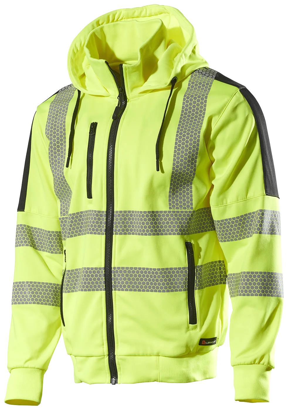Sweatshirt 6123P Hi-Viz GUL/Sort Str. 5XL