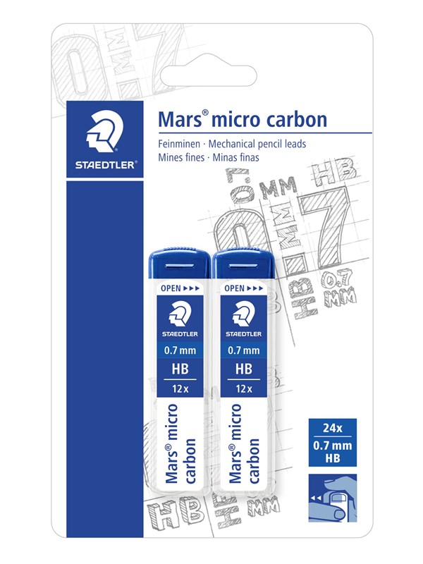 Staedtler Mec.penc.lead M.micro 07mmHB 2pcsBc