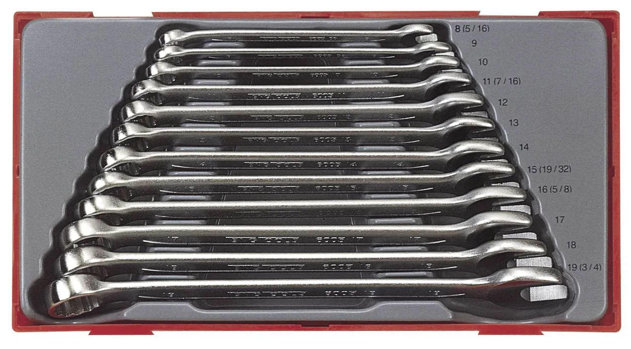 Teng Tools TT1236 Ring fastnøkler i sett - 12 deler