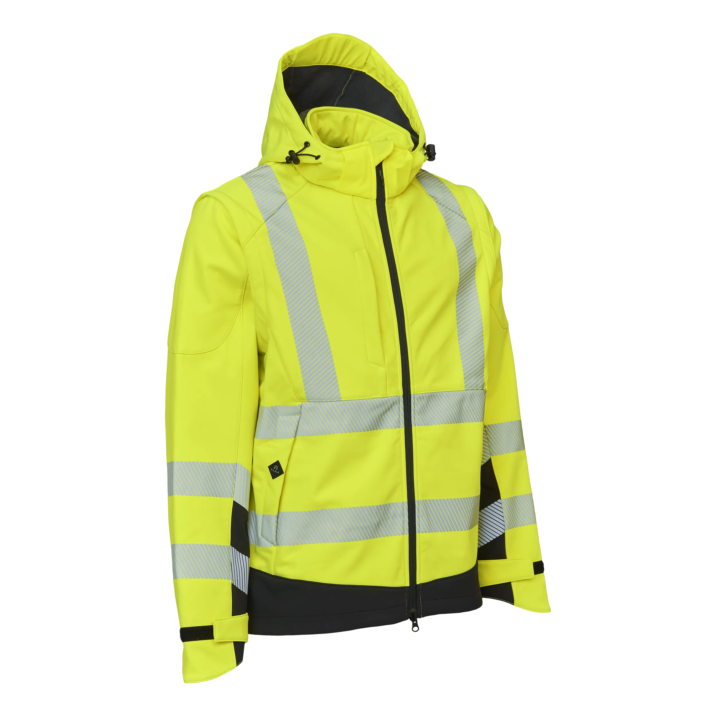 Visible Xtreme Softshell Jakke med avtakbare ermer - Fl.Gul/Sort - 5XL