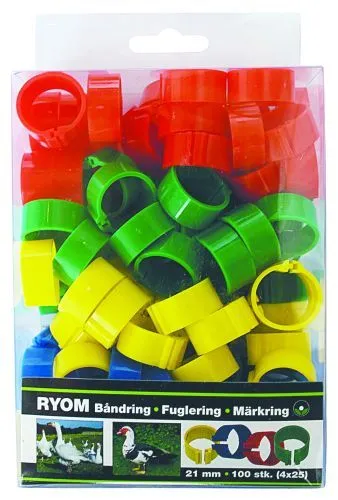 Båndringer plast ass. 21mm 100 stk