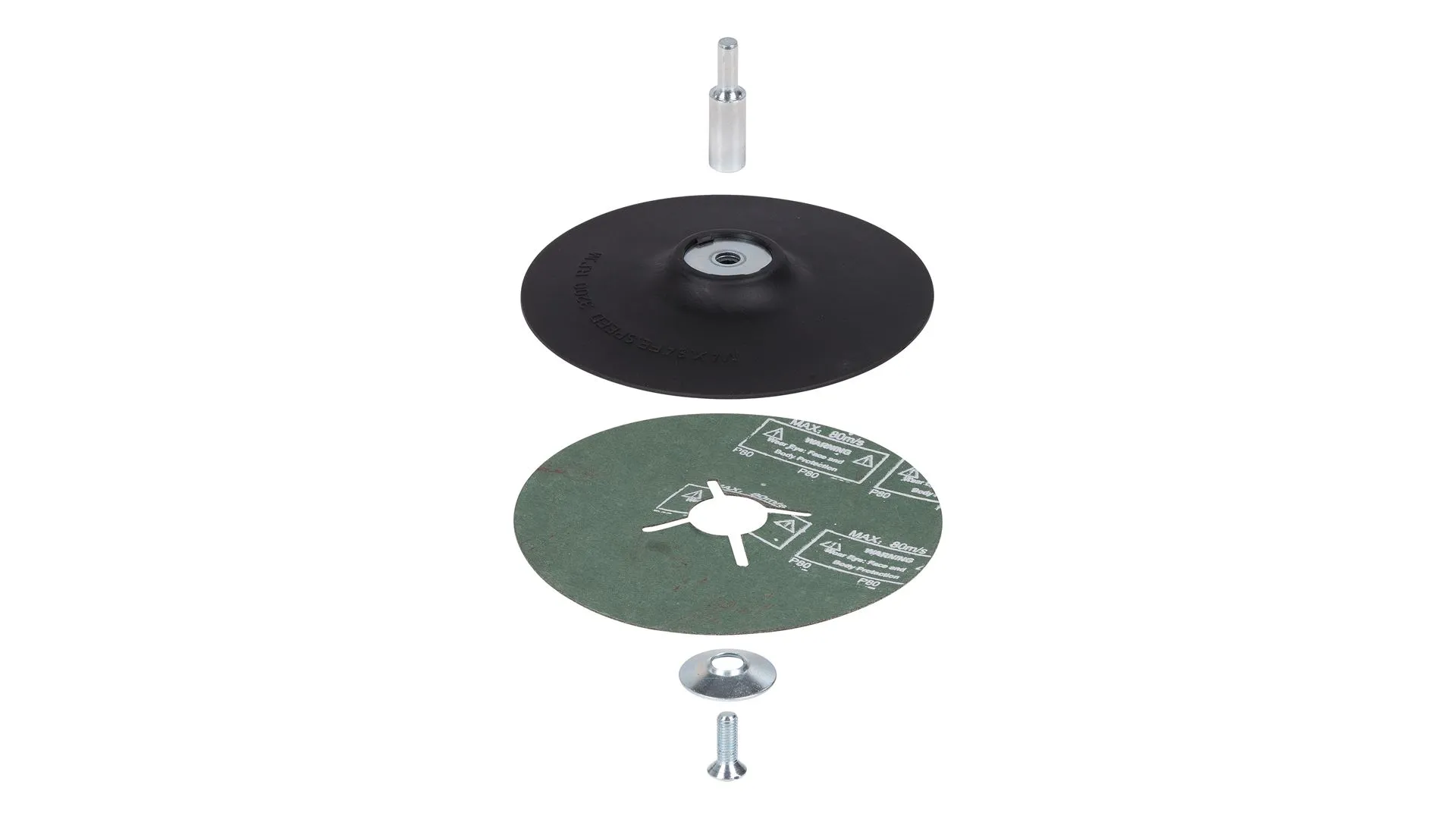 Bakplate Ø125 for fiberskiver skaft 6mm