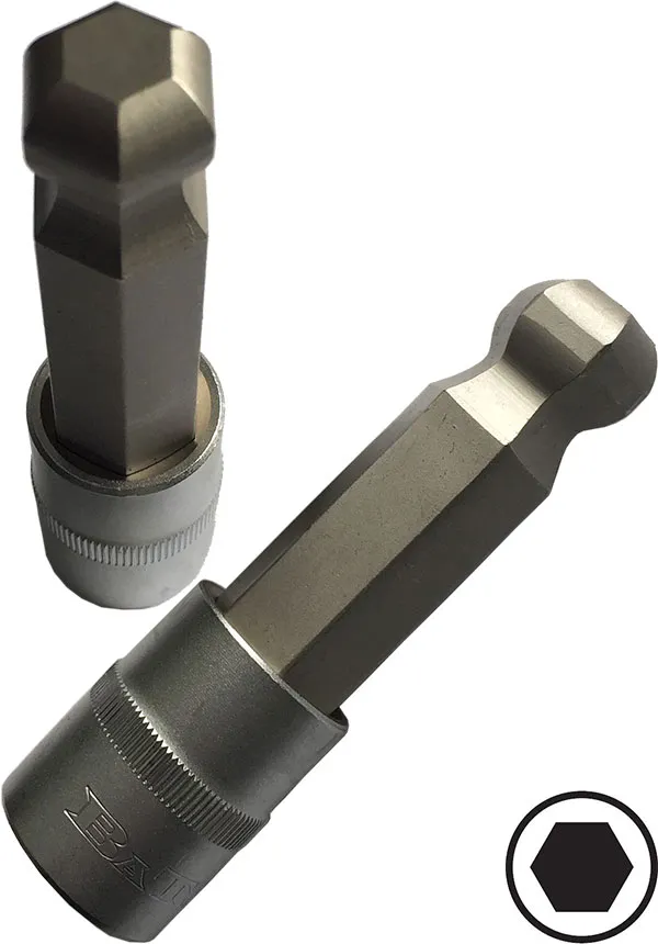 BATO Stifttopp lang 1/2" x 8mm. 6kt. Med kule.