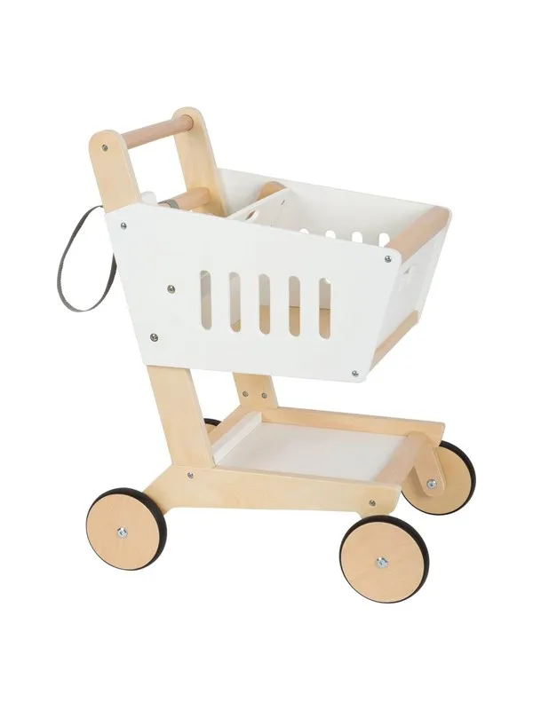 Small Foot - Wooden Supermarket Cart White