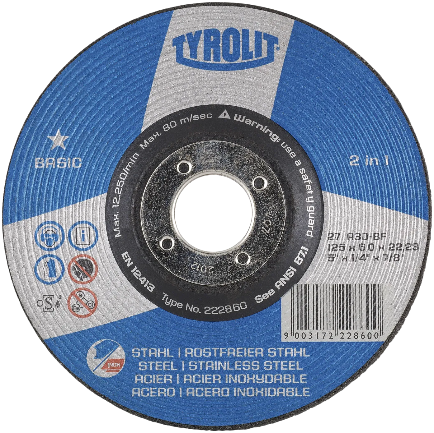 Skrubbskive Basic 27C ø115×6 A30Q-BF