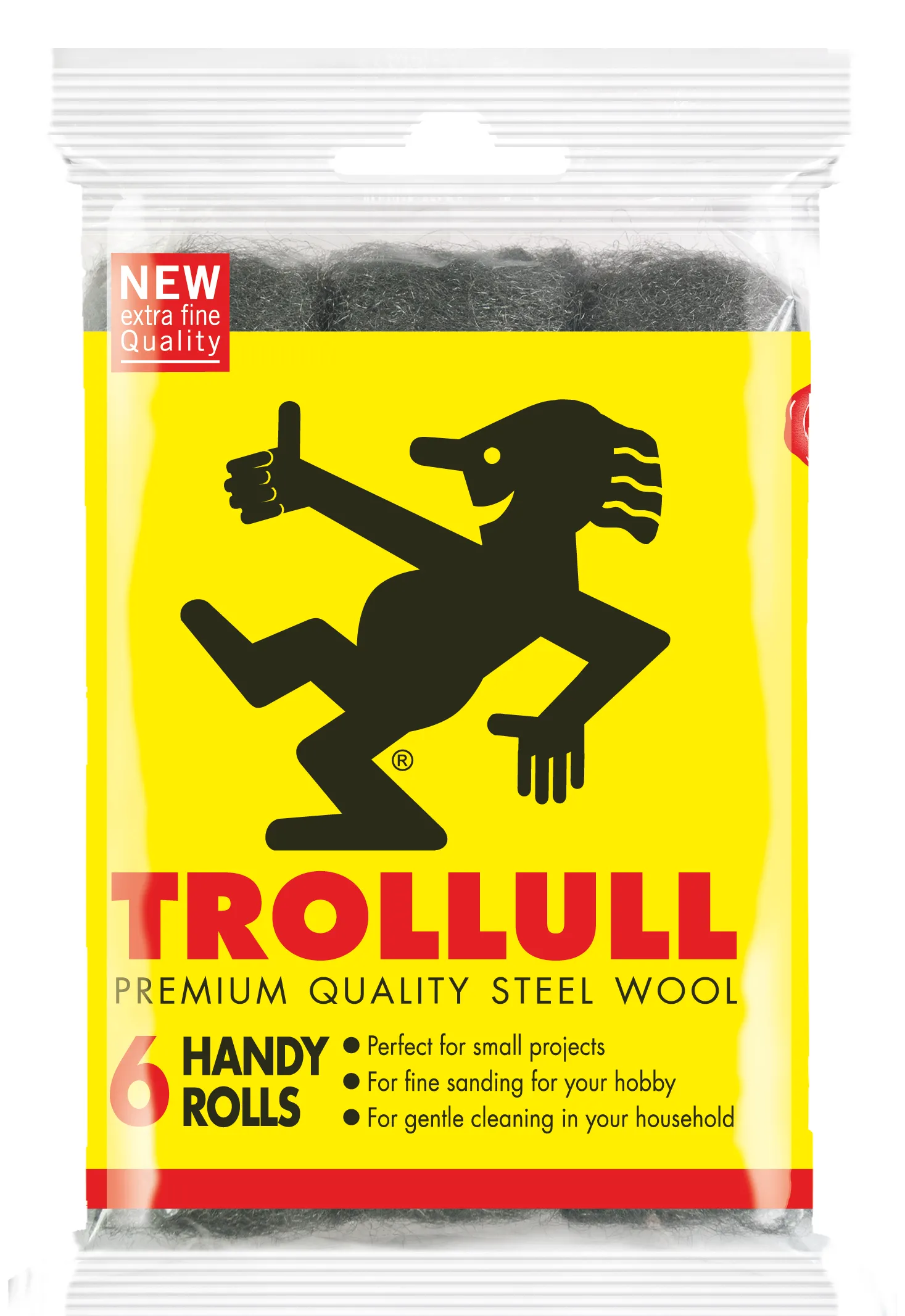 Husholdningsstålull, 00, pk à 6 rl