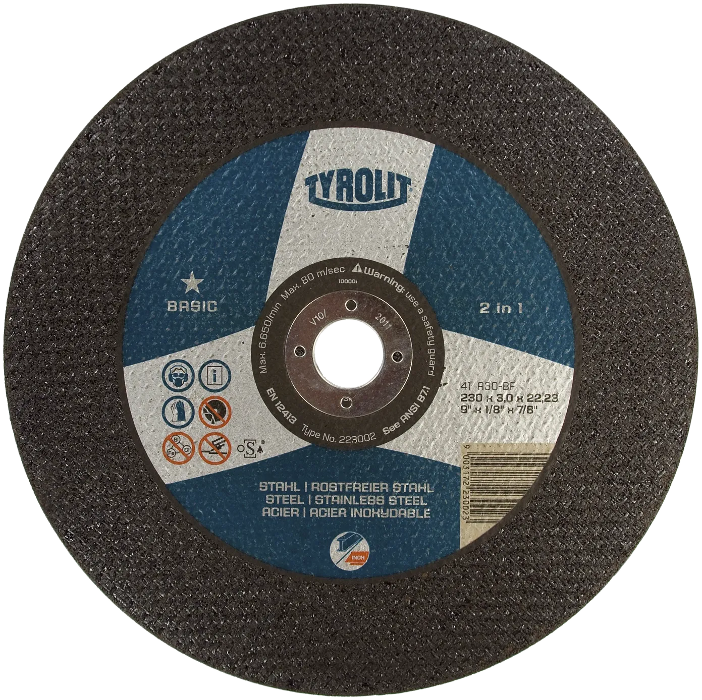 Kappeskive Basic 41C ø178×1,6 A46-BF