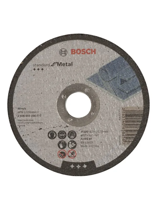 Bosch Kappeskive rett Standard for Metal A 30 S BF, 125 mm, 22,23 mm, 2,5 mm