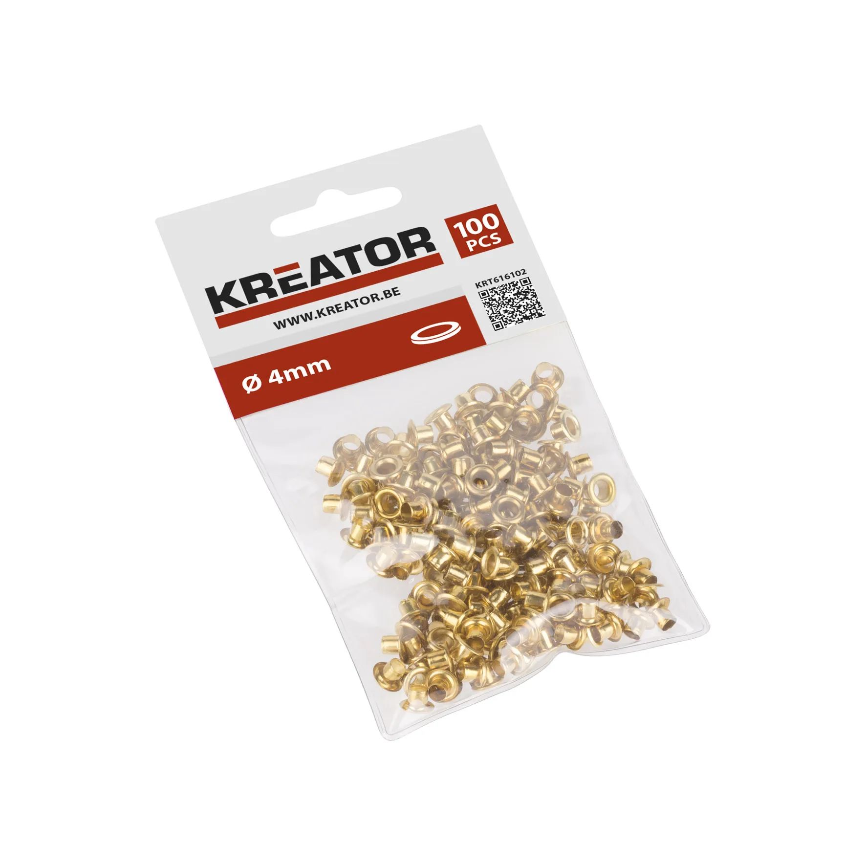 Kreator maljer/øyer messing 4 mm 100 stk