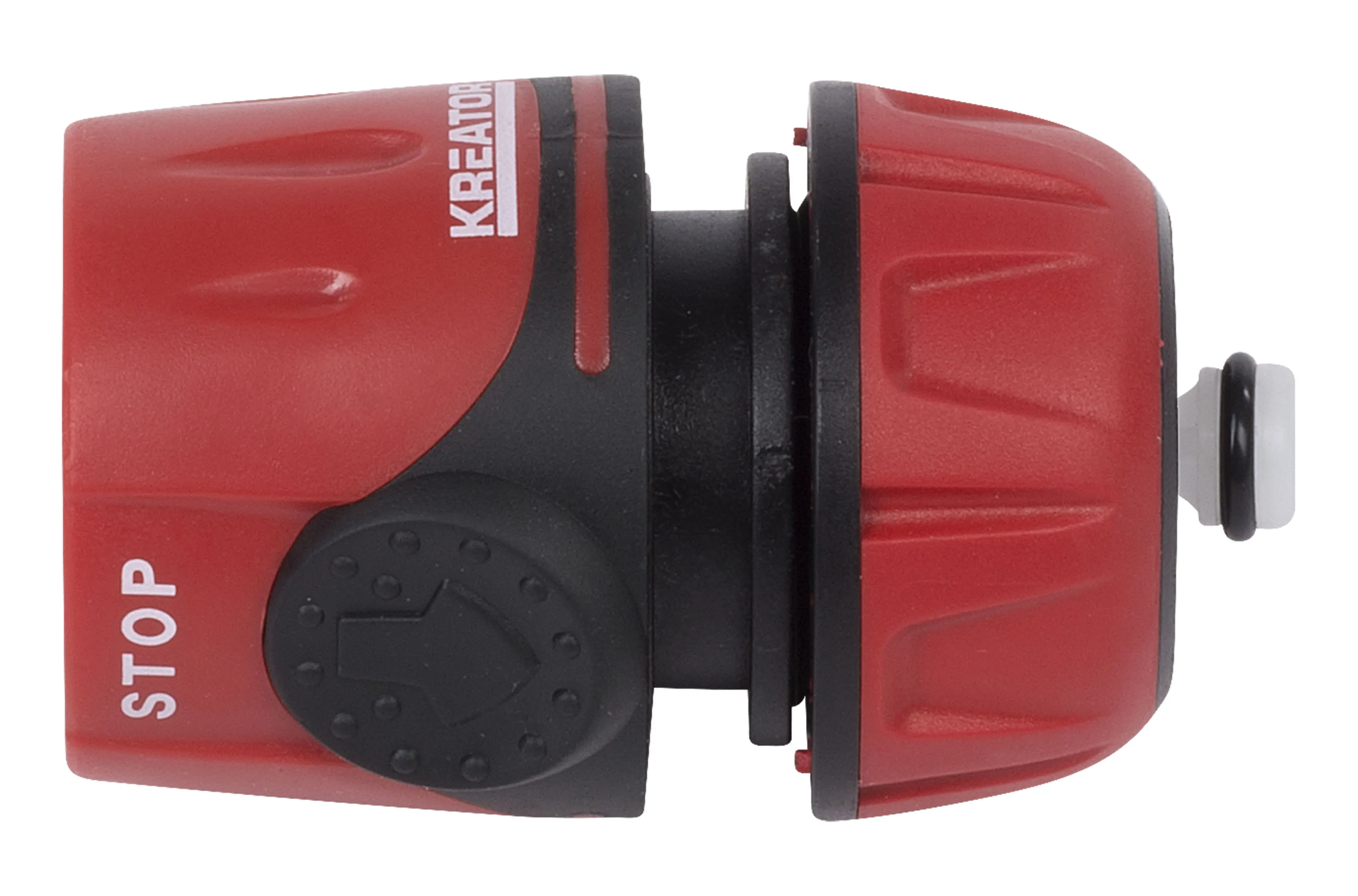 Slangekobling 1/2" med stopp - soft grip