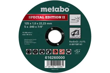 Metabo kappeskive S.E. II 125×1,0×22,23mm inox