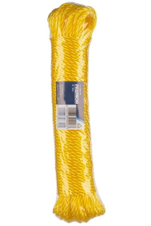 Tau 30 meter Ø 4 mm PE - farge gul