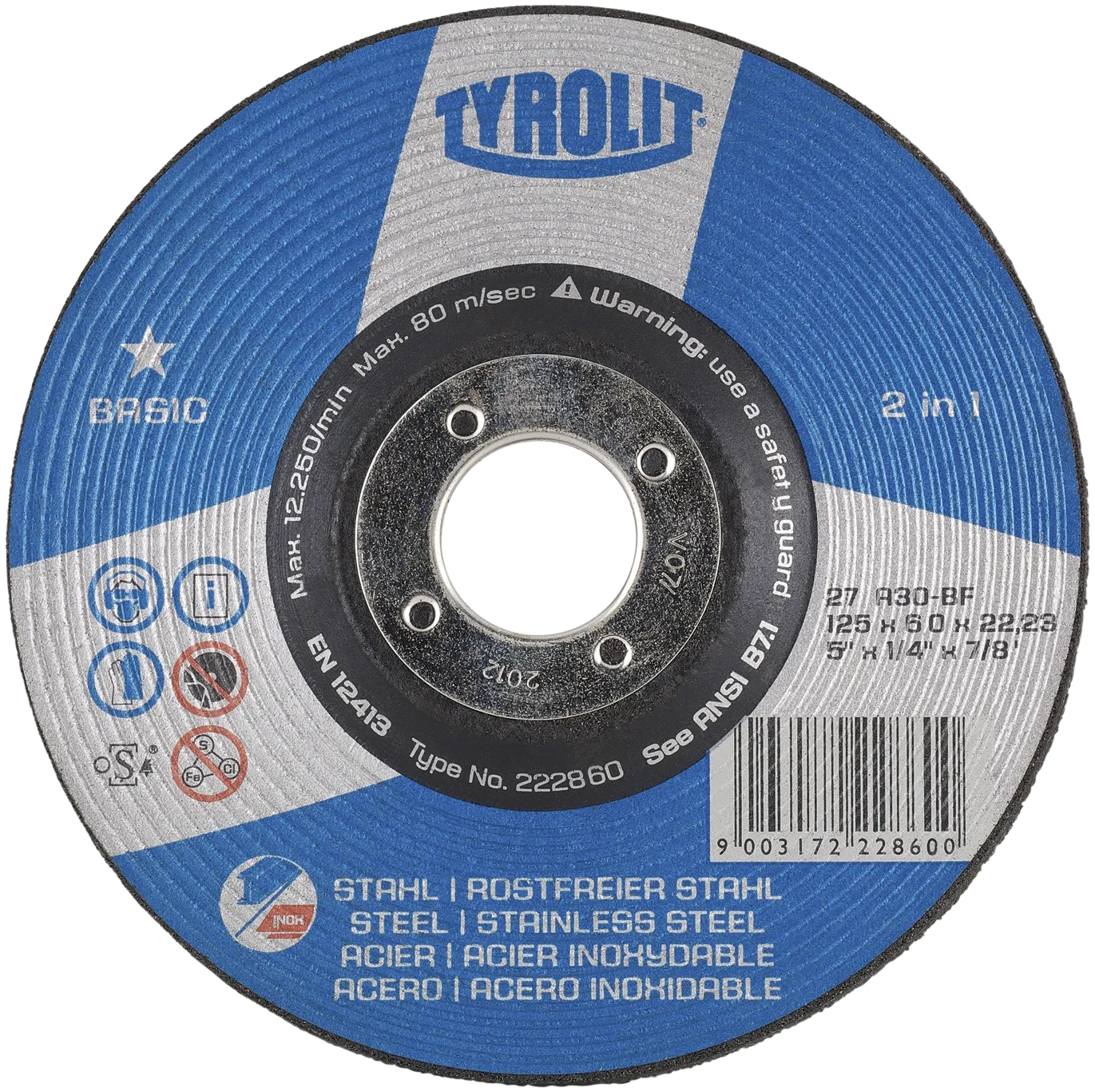 Skrubbskive Basic 27C ø115×6 A30-BF FC