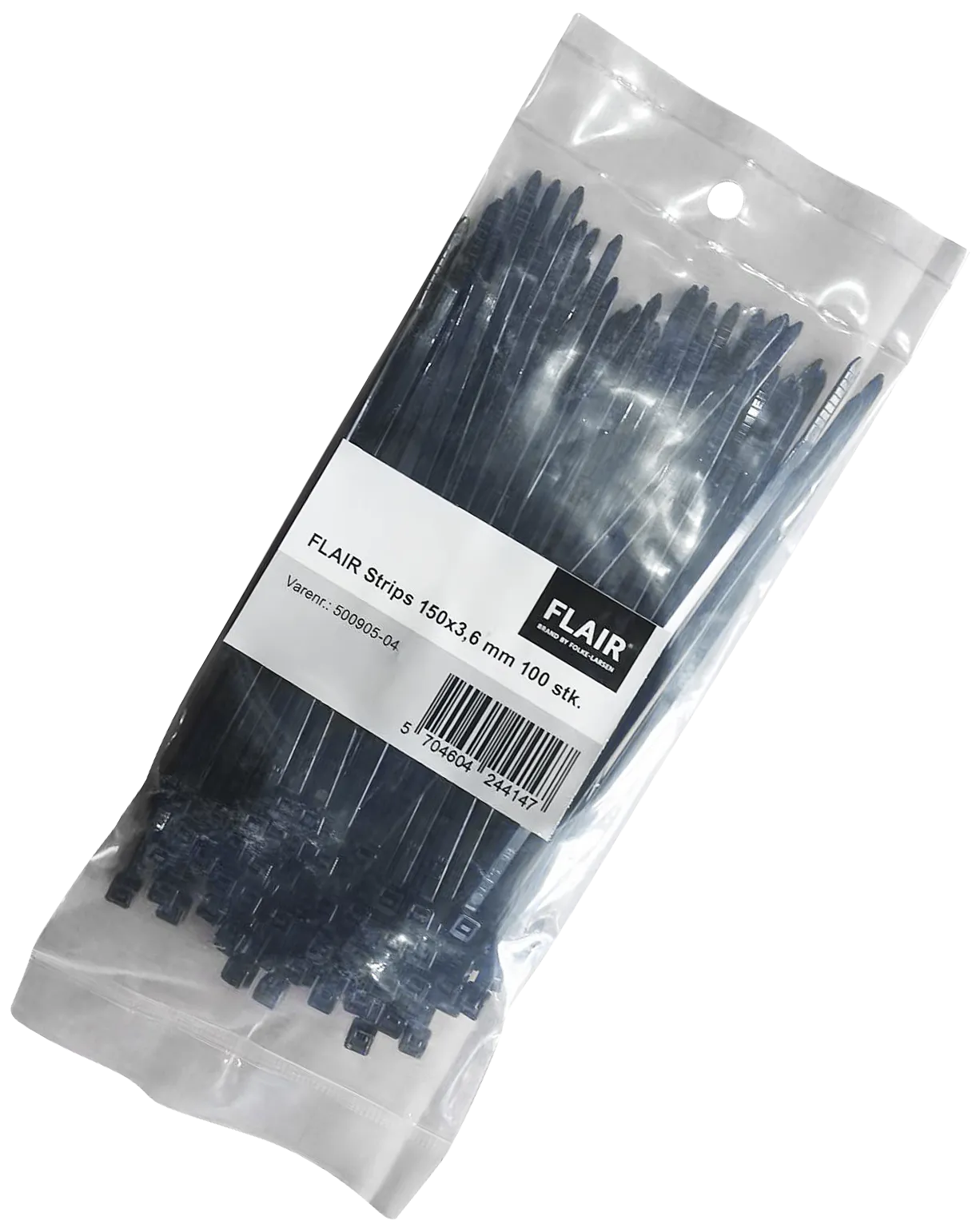 Flair strips 150×3,6mm sorte, 100stk