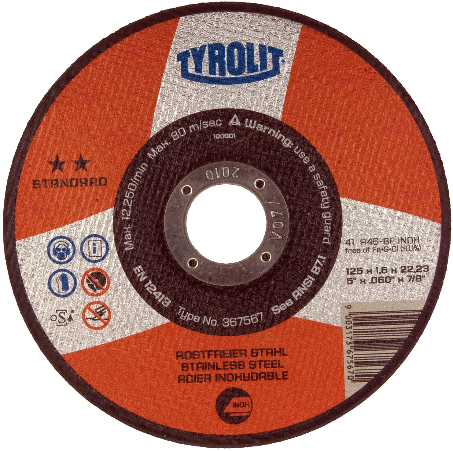 Kutteskive Standard 41X ø125×1,6 A46-BFinox