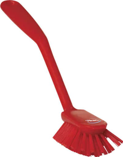 Vikan Opvaskebørste m/skrabekant, 280 mm, Medium, Rød
