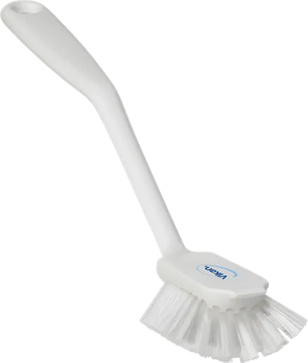 Vikan Opvaskebørste m/skrabekant, 280 mm, Medium, Hvid