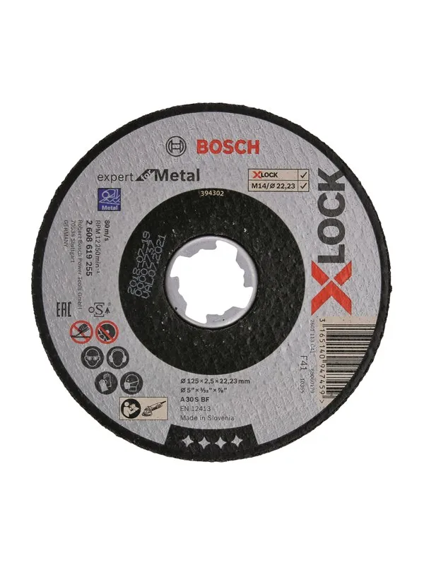 Bosch X-LOCK Expert for Metal, 125 x 2,5 x 22,23, rett skjæring A 30 S BF, 125 mm, 2,5 mm