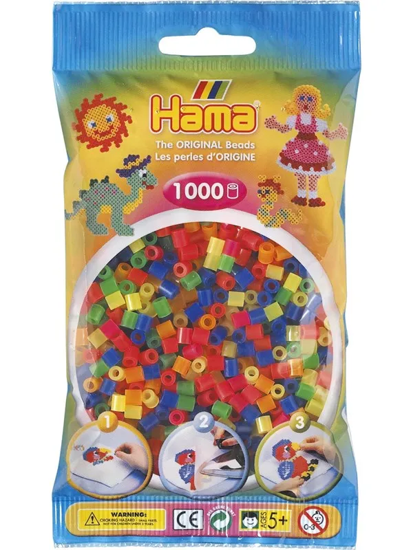 Hama Beads Mix Neon 1000 pcs