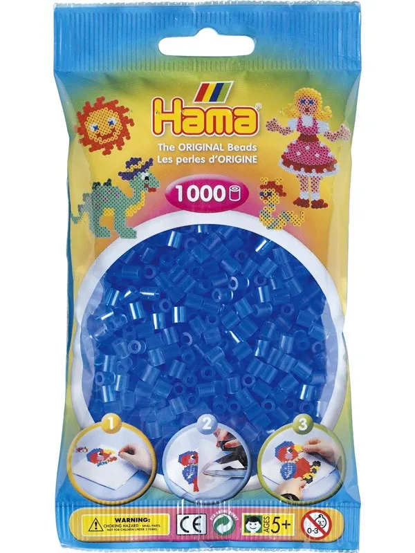 Hama Beads - Transparent Blue 1000 pcs