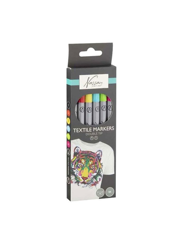 Creative Craft Group Nassau Textiel Dual Markers - 6 pcs.