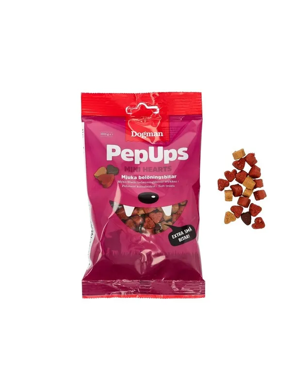 Dogman Dog Treats PepUps Mini Hearts 100g