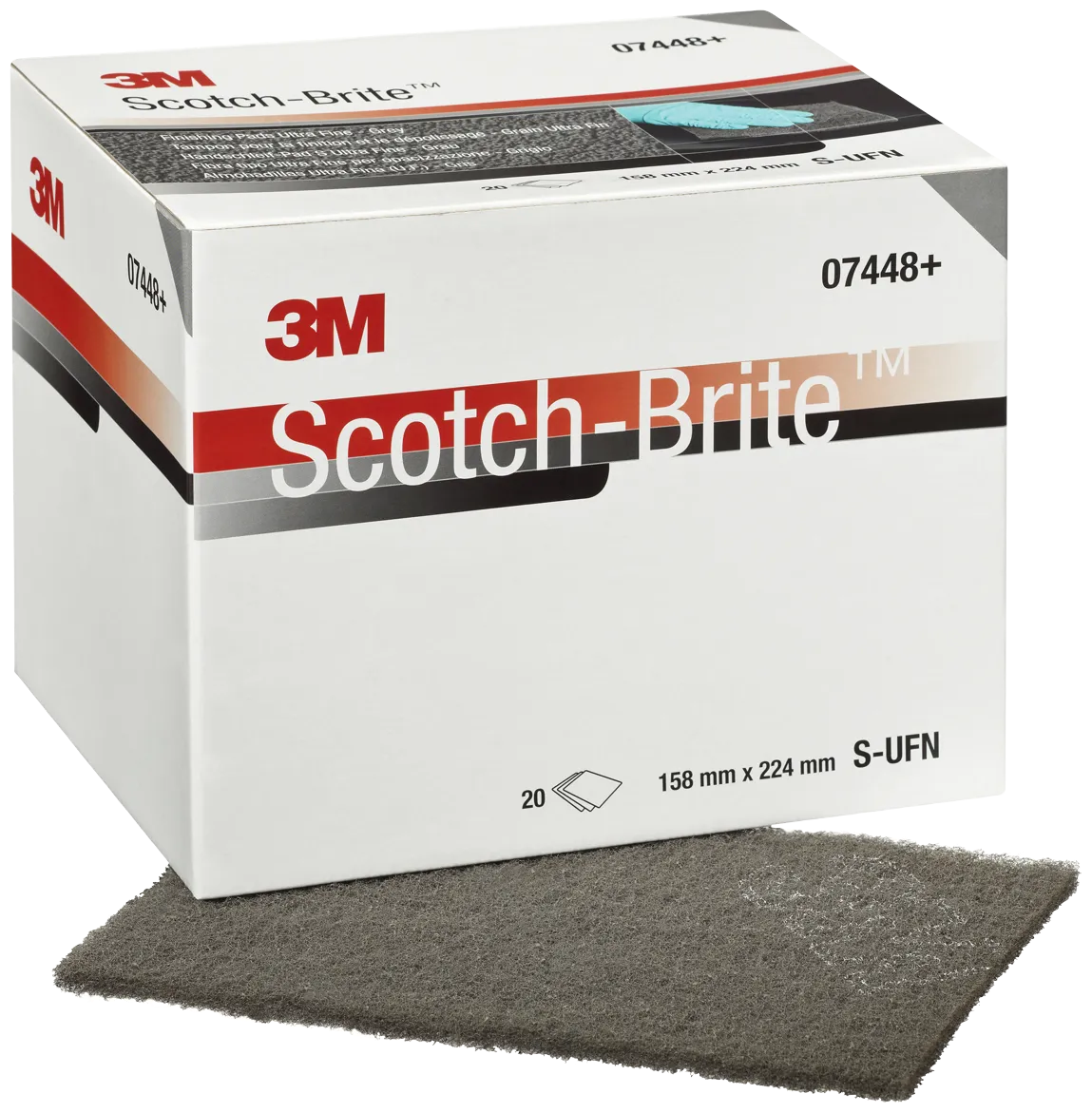 Scotch-Brite polérark CF-HP, S-UFN, grå 158×224mm