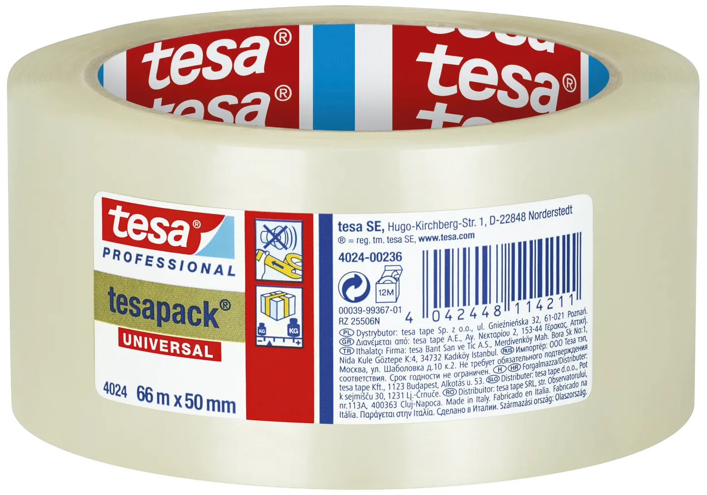 tesa pack Universal Packaging Tape 66 m x 50 mm Transparent