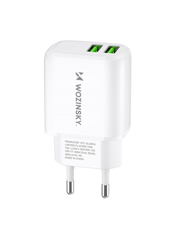 Wozinsky CUWCW 2.4A 2 x USB-A AC Charger - White