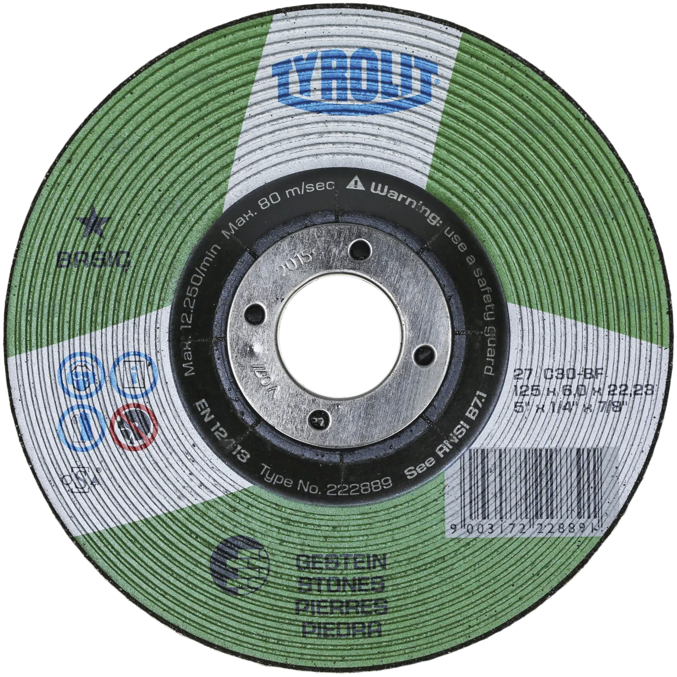 Skrubbskive Basic 27C ø125×6 C30S-BF
