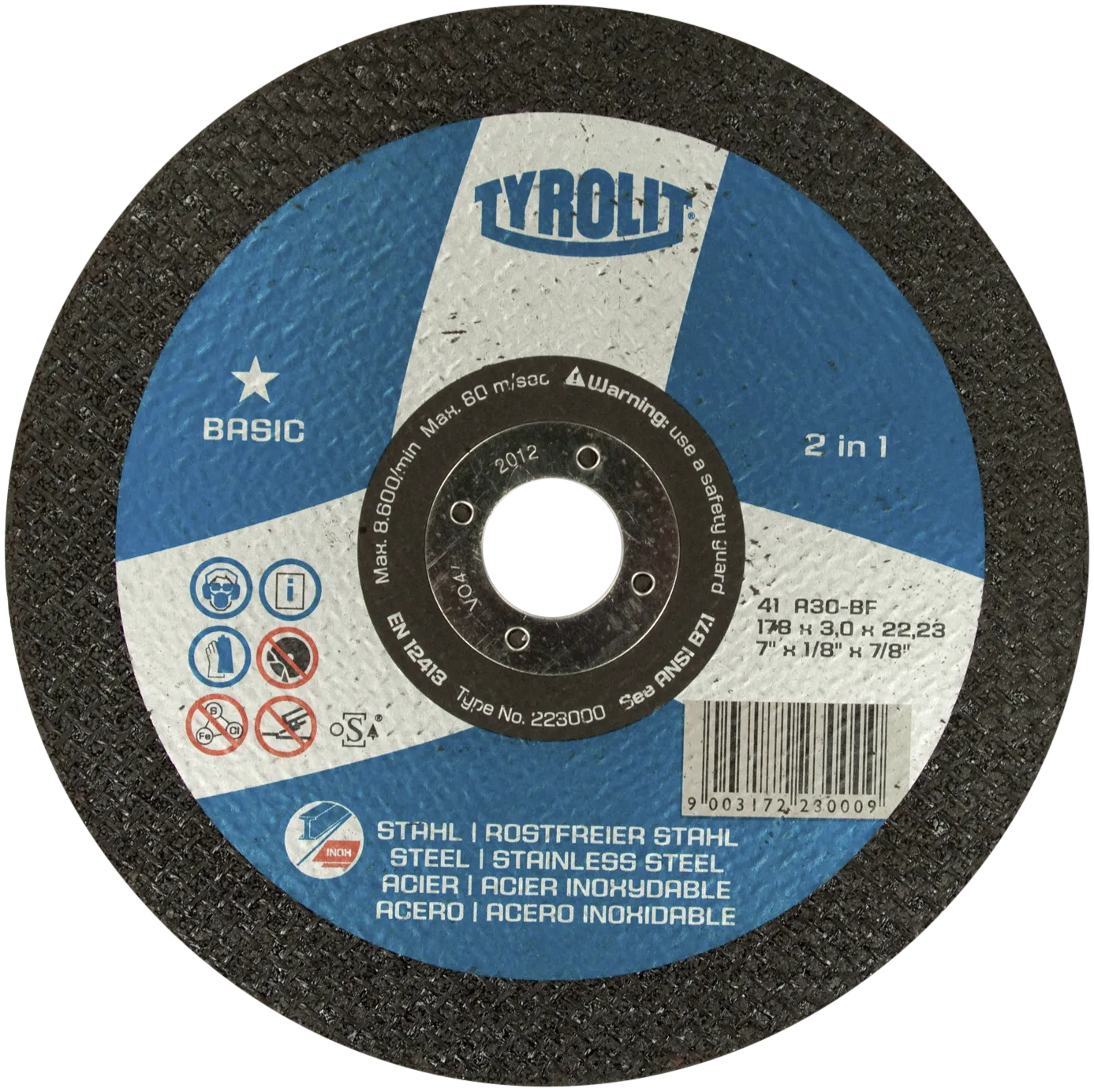 Kutteskive Basic 41C ø178×3 A30Q-BF