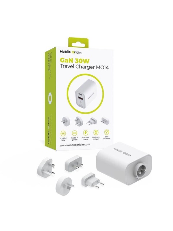 Mobile Origin GaN 30W Travel Charger MO14 - EU -USA -UK -AUS