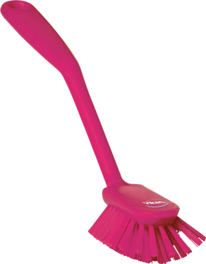 Vikan Opvaskebørste m/skrabekant, 280 mm, Medium, Pink