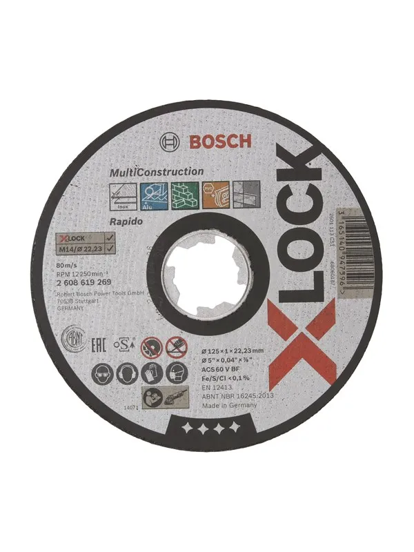 Bosch X-LOCK Multi Material, 125 x 1 x 22,23, rett skjæring ACS 60 V BF, 125 mm, 1,0 mm