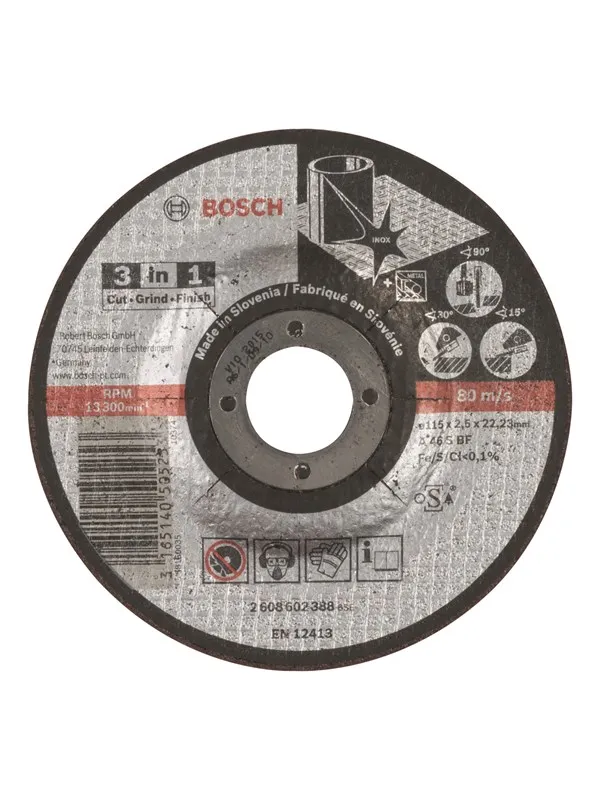 Bosch 3-i-1-kappeskive A 46 S BF, 115 mm, 2,5 mm