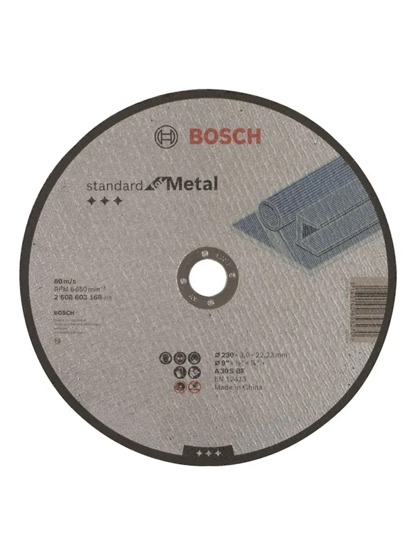 Bosch Kappeskive rett Standard for Metal A 30 S BF, 230 mm, 22,23 mm, 3,0 mm