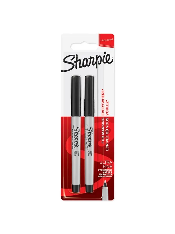 Sharpie Permanent Markers | Ultra-Fine Point | Black | 2 Count